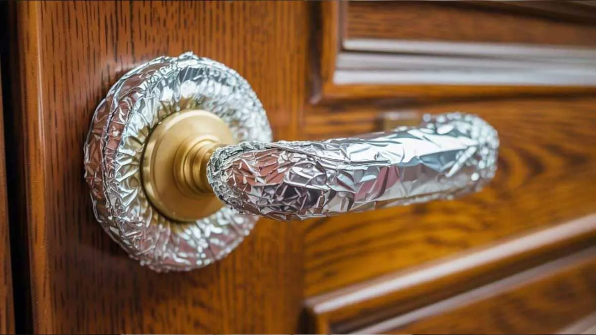 Ett oväntat säkerhetstips: aluminiumfolie på dörrhandtaget